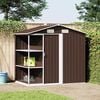 vidaXL Gartenhaus mit Regal Braun 205x130x183 cm Eisen