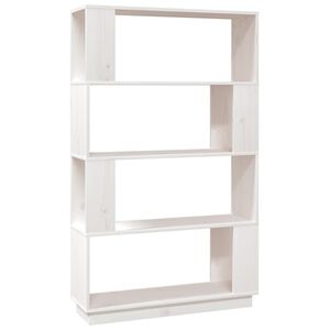 vidaXL B&uuml;cherregal/Raumteiler Wei&szlig; 80x25x132 cm Massivholz Kiefer