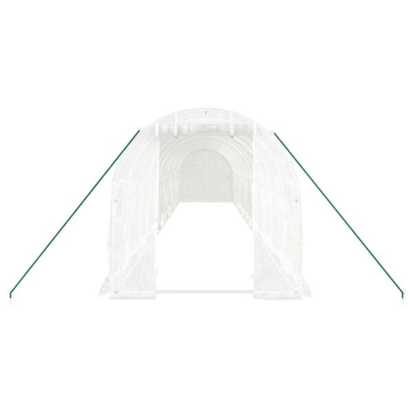 vidaXL Gew&auml;chshaus mit Stahlrahmen Wei&szlig; 24 m&sup2; 12x2x2 m