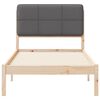 vidaXL Bettgestell mit gepolstertem Kopfteil Dunkelgrau 75 x 190 cm