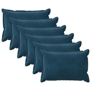 vidaXL Kissen mit Kissen HOUTEN 6 Stk. Blau Samt