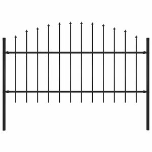 vidaXL Gartenzaun Woerden mit Speerspitze Stahl 170 x 125 cm Schwarz