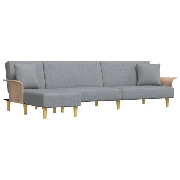 vidaXL Schlafsofa in L-Form Hellgrau 279x140x70 cm Stoff