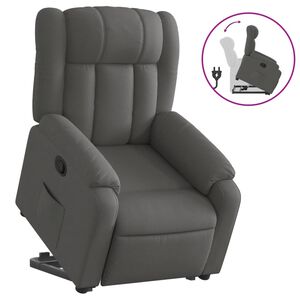 vidaXL Relaxsessel mit Aufstehhilfe Dunkelgrau Stoff