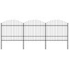 vidaXL Gartenzaun mit Speerspitze Stahl 504 x 175 cm Schwarz