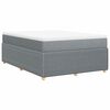 vidaXL Boxspringbett mit Matratze Hellgrau 160x200 cm Stoff