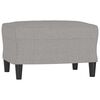 vidaXL 3-Sitzer-Sofa mit Hocker Hellgrau 180 cm Stoff