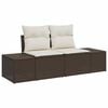 vidaXL Gartensofa-set mit Kissen 7 pcs Braun Poly-Rattan