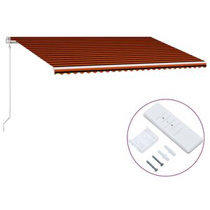 vidaXL Automatisch Einziehbare Markise 600&times;300 cm Orange und Braun