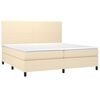 vidaXL Boxspringbett mit Matratze & LED Creme 200x200 cm Stoff