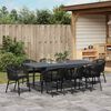 vidaXL Garten Essgruppe 9 pcs Schwarz Poly-Rattan