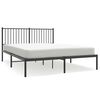 vidaXL Bettgestell mit Kopfteil Metall Schwarz 150x200 cm