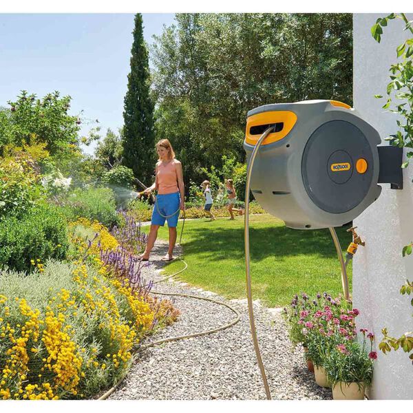 Hozelock Schlauchaufroller Wandmontage mit 30 m Schlauch Auto Reel