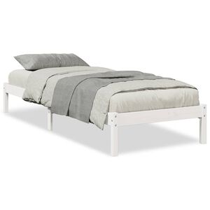 vidaXL Massivholzbett Extra Lang ohne Matratze Wei&szlig; 100x220 Kieferholz