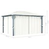 vidaXL Pavillon mit Vorhängen 400 x 300 cm Creme Aluminium