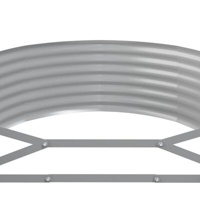 vidaXL Hochbeet Pulverbeschichteter Stahl 396x100x36 cm Grau