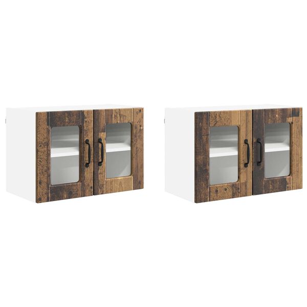 vidaXL K&uuml;chenschrank 2 pcs Altholz 60 x 31 x 40 cm Holzwerkstoff