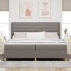 vidaXL Boxspringbett mit Matratze Taupe 200 x 200 cm Stoff