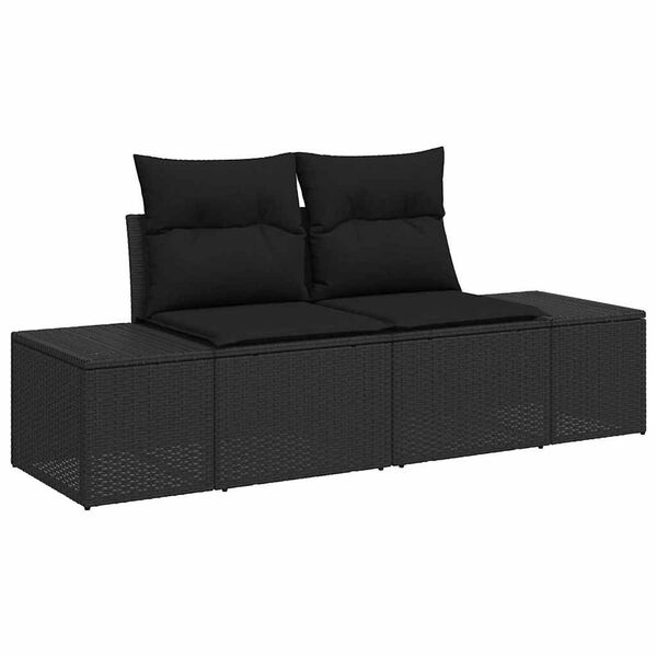 vidaXL Gartensofa-set mit Kissen 9 pcs Poly-Rattan