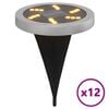 vidaXL Solar-Bodenleuchten mit Erdspie&szlig; 12 Stk. Warmwei&szlig;