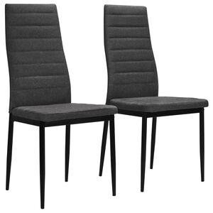vidaXL Esszimmerst&uuml;hle 2 Stk. Dunkelgrau Stoff