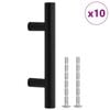 vidaXL M&ouml;belgriffe 10 Stk. Schwarz Lochabstand 64 mm Gesamtl&auml;nge 100 mm Edelstahl