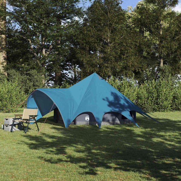 vidaXL Teepee Zelt mit Dach Blau und Grau 600 x 600 x 347 cm