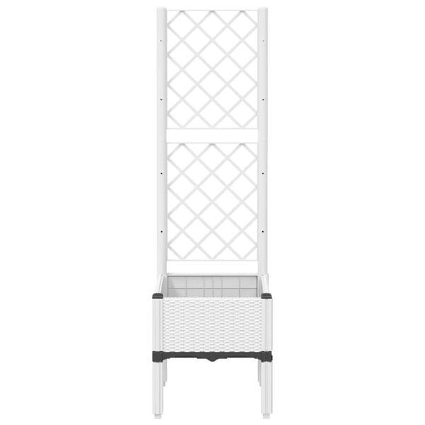 vidaXL Pflanzk&uuml;bel mit Rankgitter Wei&szlig; 40x40x142 cm PP