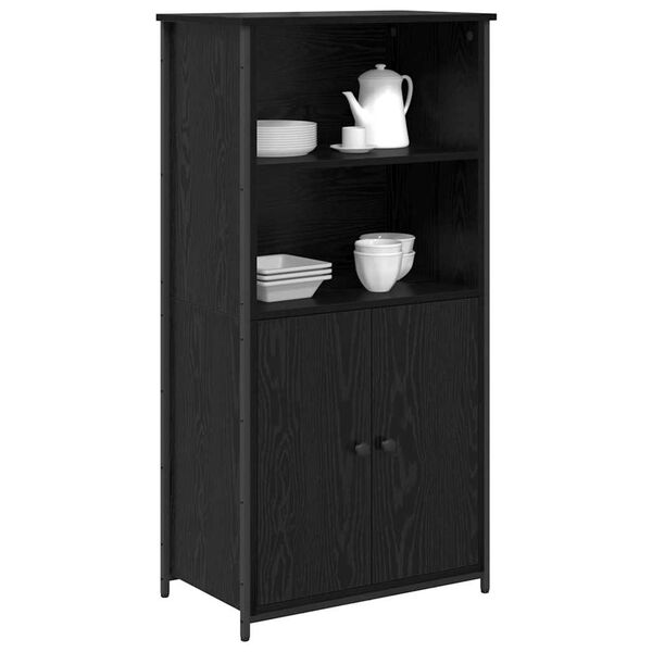 vidaXL Highboard Schwarz Eichen-Optik 62 x 36 x 121,5 cm Holzwerkstoff