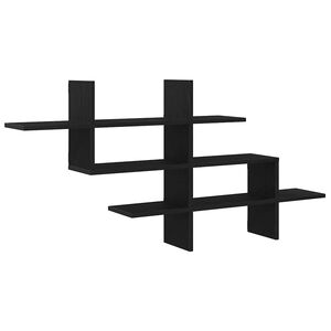 vidaXL Wandregal Schwarz Eichen-Optik 124,5x18x60,5 cm Holzwerkstoff