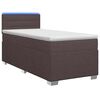 vidaXL Boxspringbett mit Matratze und LED Dunkelbraun 90 x 190 cm