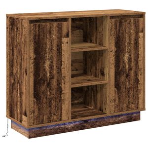 vidaXL LED-Sideboard Altholz 90 x 32 x 75 cm Holzwerkstoff