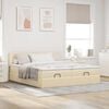 vidaXL Ottoman-Bett mit Matratzen & LEDs Creme 180x200 cm Stoff