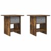 vidaXL Nachttisch 2 pcs Ger&auml;ucherte Eiche 41 x 40 x 45 cm
