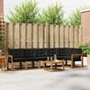vidaXL Outdoor-Sofagarnitur mit Kissen 7 pcs Nat&uuml;rlich und Schwarz