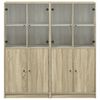 vidaXL B&uuml;cherschrank mit T&uuml;ren Sonoma-Eiche 136x37x142cm Holzwerkstoff