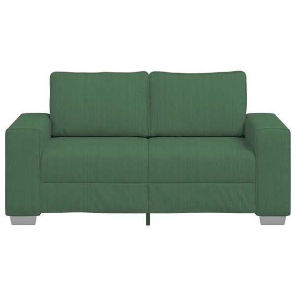 vidaXL Zweisitzer-Sofa Dunkelgr&uuml;n 120 cm Cordstoff