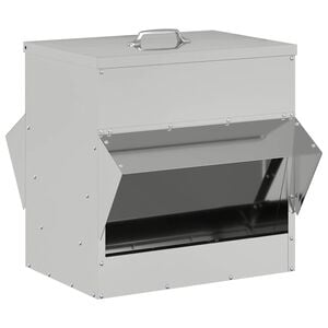 vidaXL H&uuml;hnerf&uuml;tterer Silber 40,5 x 45 x 41 cm 20 kg Verzinkter Stahl