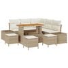 vidaXL Garten-Sofa-Set mit Speicher 8 pcs Beige Poly Rattan