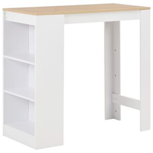 vidaXL Bartisch mit Regal Wei&szlig; 110x50x103 cm