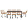 vidaXL Garten Essgruppe 9 pcs Braun Pulverbeschichteter Stahl