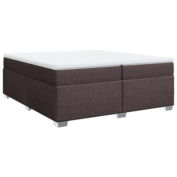 vidaXL Boxspringbett mit Matratze Dunkelbraun 200x200 cm Stoff