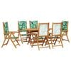 vidaXL Garten Essgruppe 7 pcs Blattmuster Akazie Massivholz