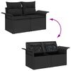 vidaXL Garten-Sofa-Set mit Kissen mit Speicher 13 pcs Schwarz