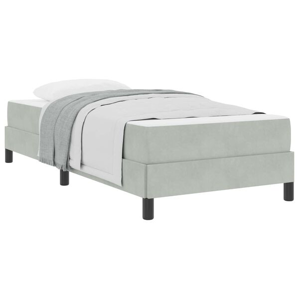vidaXL Boxspringbett mit Matratze Hellgrau 80 x 220 cm Stoff