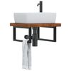 vidaXL Waschtischplatte mit Halterung Stahl und Massivholz Eiche