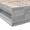 vidaXL Bettgestell mit Schublade Grau Sonoma 75x190 cm Holzwerkstoff