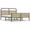 vidaXL Metallbett ohne Matratze Sonoma-Eiche 160x200 cm