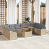 vidaXL Garten-Sofa-Set mit Kissen 11 pcs Beige und Hellgrau