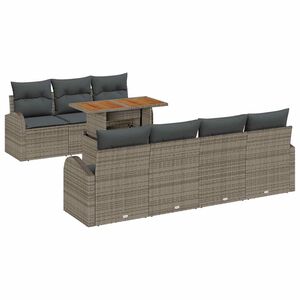vidaXL Garten-Sofa-Set mit Kissen 8 pcs Grau